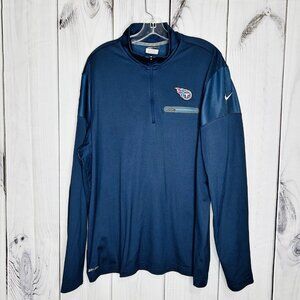 Nike Dri Fit Tennessee Titans 1/4 Zip Pullover Mens XXL NFL On Field Navy Blue